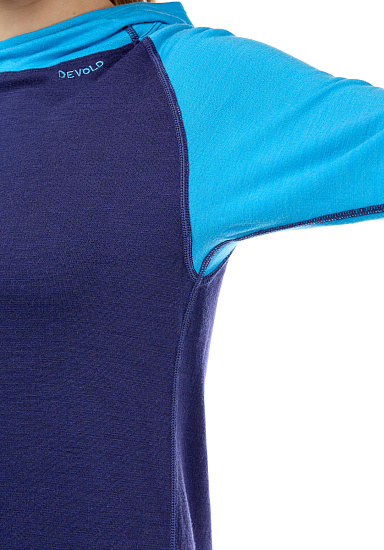 Пулон женский Devold Expedition Hoodie Malibu/Evening - Фото 6 большая