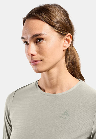 Лонгслив женский Odlo Zeroweight Chill-Tec Crew Neck LS Agate Gray - Фото 6 большая