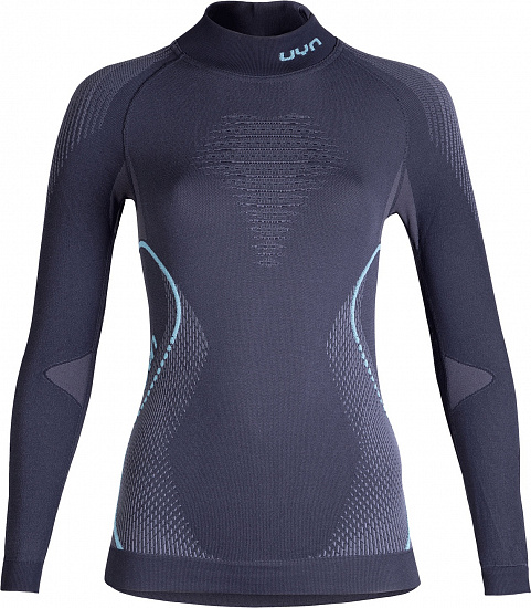 Лонгслив женский UYN Evolutyon Uw Shirt Lg_Sl.Turtle Neck Charcoal/Anthracite/Aqua - Фото 1 большая