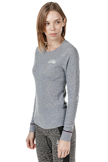 Футболка женская Odlo Crew Neck L/S Active Warm Originals Серый Меланж - Фото 3 большая