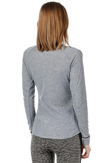 Футболка женская Odlo Crew Neck L/S Active Warm Originals Серый Меланж - Фото 4 большая