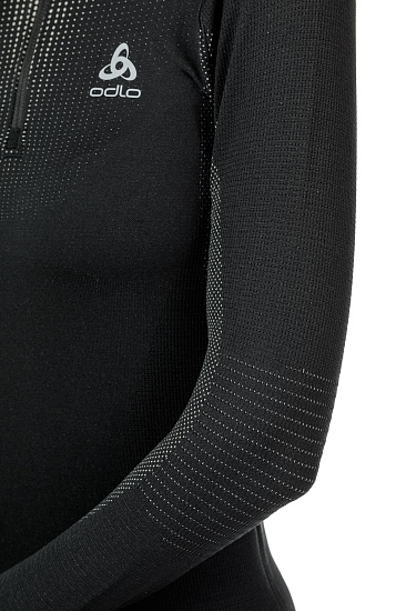 Футболка женская Odlo Top Turtle Neck L/S Half Zip Performans Черный - Фото 9 большая