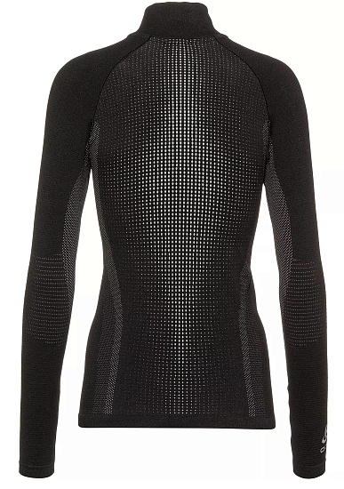 Футболка женская Odlo Top Turtle Neck L/S Half Zip Performans Черный - Фото 2 большая