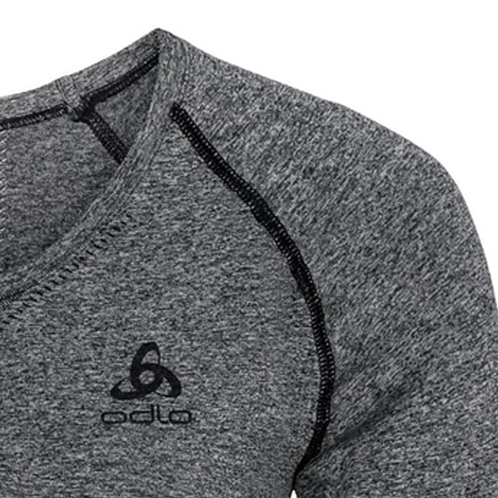 Футболка женская Odlo Crew Neck L/S Perfomance Light Черн./Т.Сер. Графит - Фото 3 большая