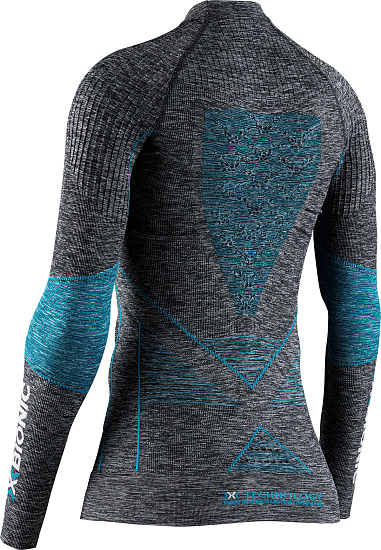 Лонгслив женский X-Bionic Energy Accumulator 4.0 Melange Dark Grey Melange/Water Green - Фото 2 большая