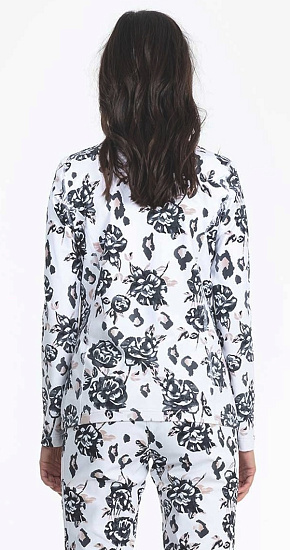 Футболка женская PoivreBlanc W19-1940-WO Brown Flower - Фото 3 большая