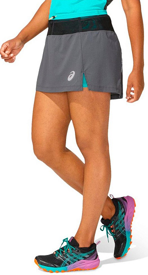 Юбка женская ASICS Fujitrail Graphite Grey/Baltic Jewel - Фото 3 большая