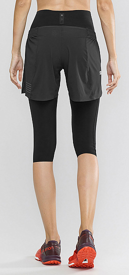 Шорты женские Salomon S/Lab Short 6 Black - Фото 3 большая