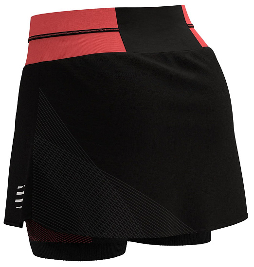 Юбка женская Compressport Performance Черный/Коралл - Фото 2 большая