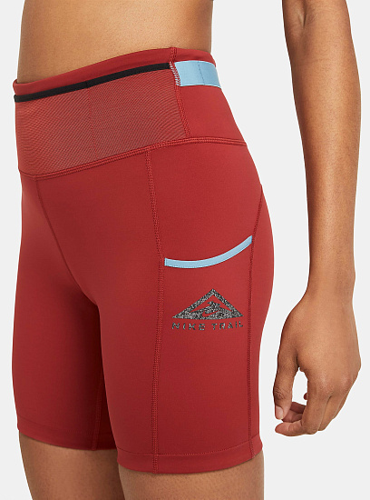 Шорты женские Nike Epic Luxe Trail Dark Cayenne/Cerulean - Фото 2 большая