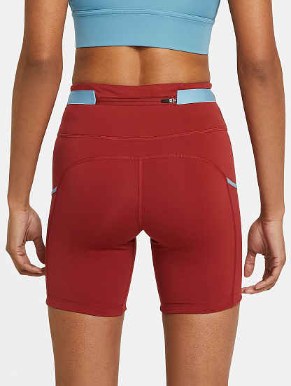 Шорты женские Nike Epic Luxe Trail Dark Cayenne/Cerulean - Фото 3 большая