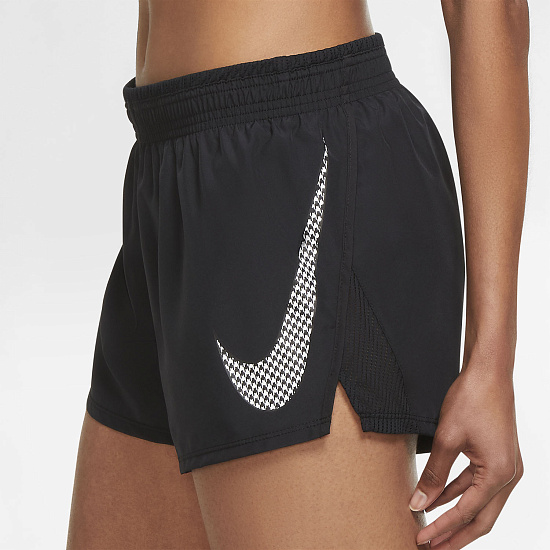 Шорты женские Nike Dri-FIT Icon Clash 10K Black/White - Фото 2 большая
