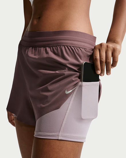 Шорты женские Nike Swift Dri-FIT Mr 2n1 Tattoo/Lt Violet Ore/Reflective Silver - Фото 5 большая