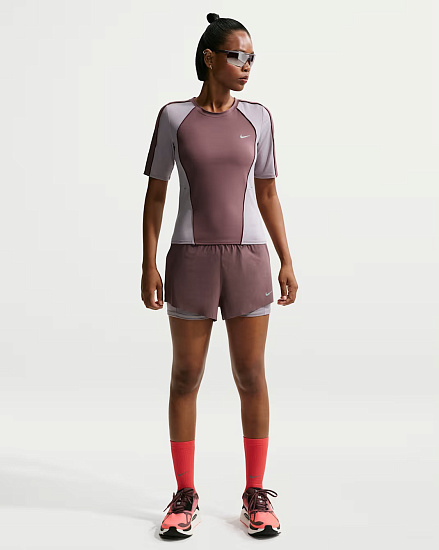 Шорты женские Nike Swift Dri-FIT Mr 2n1 Tattoo/Lt Violet Ore/Reflective Silver - Фото 7 большая