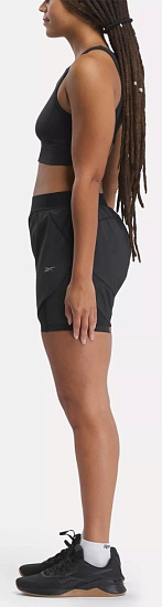 Шорты женские Reebok Running 2 In 1 Black - Фото 3 большая