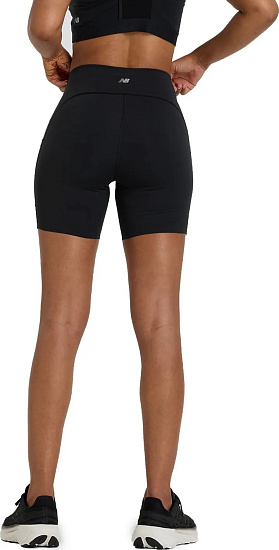 Шорты женские New Balance NB Sleek Pocket High Rise 6 Black - Фото 4 большая
