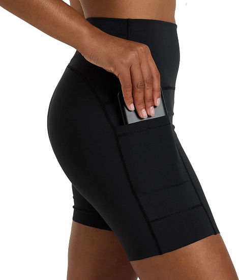 Шорты женские New Balance NB Sleek Pocket High Rise 6 Black - Фото 5 большая