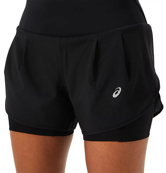 Шорты женские ASICS Road 2-N-1 3.5in Performance Black/Performance Black - Фото 6 большая
