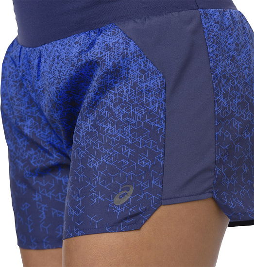 Шорты женские ASICS 3.5IN Short Print Hex Fade Indigo - Фото 3 большая