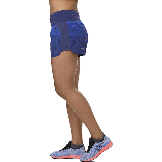Шорты женские ASICS 3.5IN Short Print Hex Fade Indigo - Фото 7 большая