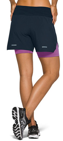 Шорты женские ASICS Road 2-N-1 5.5In French Blue/Digital Grape - Фото 2 большая