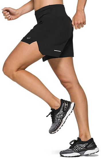 Шорты женские ASICS Road 5.5In Performance Black - Фото 3 большая