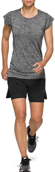 Шорты женские ASICS Road 2-N-1 5.5In Performance Black - Фото 2 большая