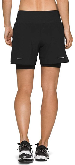 Шорты женские ASICS Road 2-N-1 5.5In Performance Black - Фото 4 большая