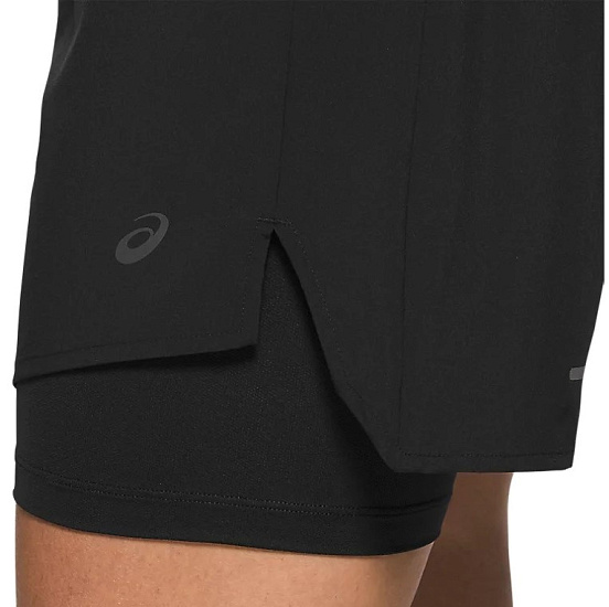 Шорты женские ASICS Road 2-N-1 5.5In Performance Black - Фото 5 большая