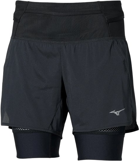 Шорты женские Mizuno Trail Multipocket 2In1 Black - Фото 1 большая