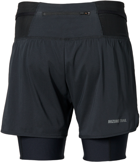 Шорты женские Mizuno Trail Multipocket 2In1 Black - Фото 2 большая