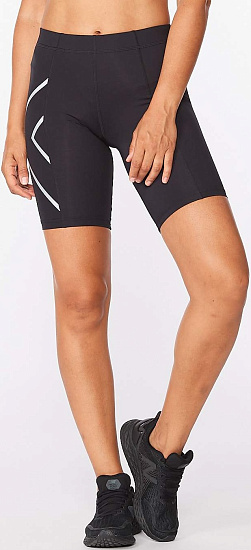 Шорты женские 2XU Core Compression Black/Silver - Фото 2 большая