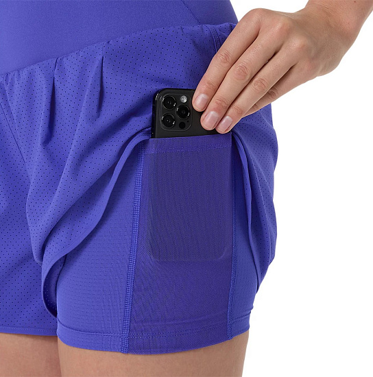 Шорты женские ASICS Road 2n1 3.5In Cobalt Burst/Cobalt - Фото 6 большая