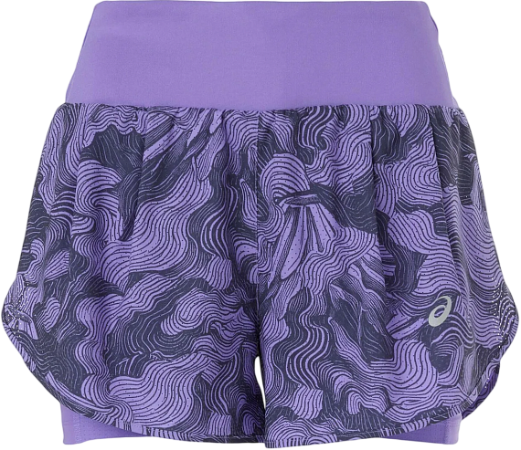 Шорты женские ASICS Road All Over Print 2n1
 3.5In Amethyst - Фото 1 большая