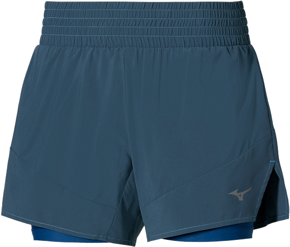 Шорты женские Mizuno Active 2In1 4.5 Larkspur - Фото 1 большая