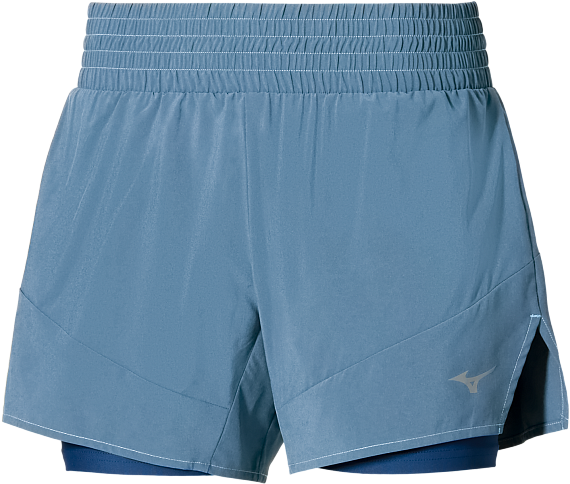Шорты женские Mizuno Active 2In1 4.5 Larkspur - Фото 1 большая