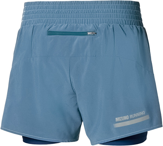 Шорты женские Mizuno Active 2In1 4.5 Larkspur - Фото 2 большая