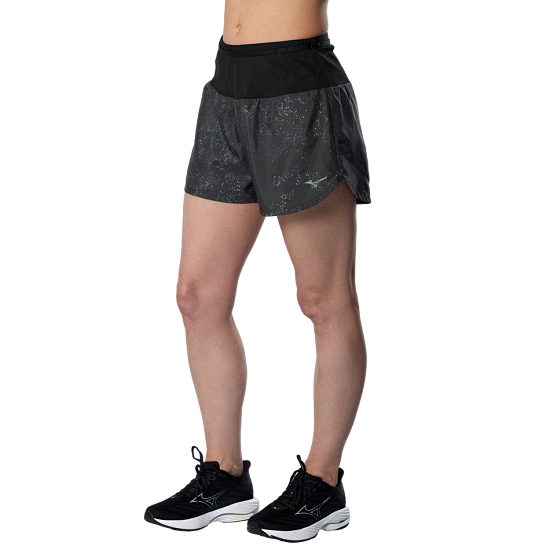 Шорты женские Mizuno Active Graphic Multi Pocket 4 Black - Фото 3 большая