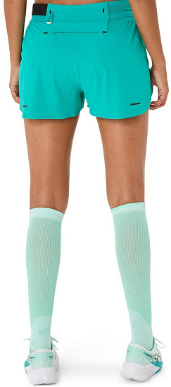 Шорты женские ASICS Metarun Split Wave Teal - Фото 3 большая