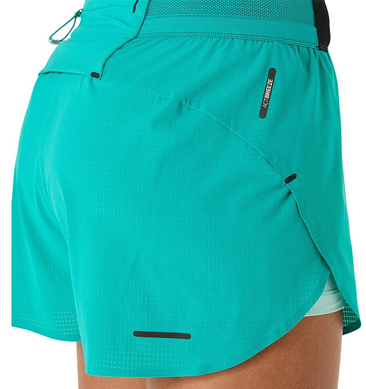 Шорты женские ASICS Metarun Split Wave Teal - Фото 5 большая