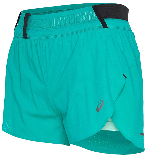 Шорты женские ASICS Metarun Split Wave Teal - Фото 4 большая