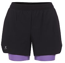 Шорты женские Nordski 2in1 Road Black/Lavender