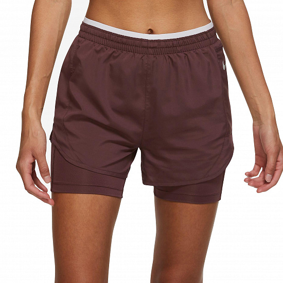 Шорты женские Nike Tempo Luxe Dark Wine/Venice/Reflective Silver - Фото 1 большая