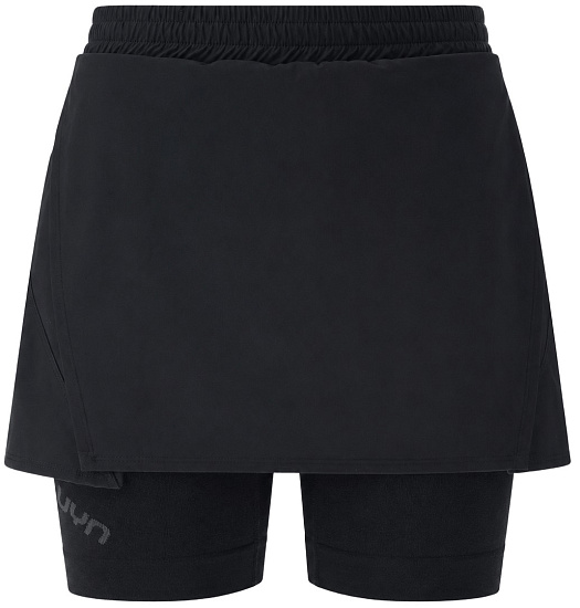 Юбка женская UYN Running Exceleration Ow Performance 2In1 Black/Cloud - Фото 1 большая