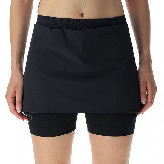 Юбка женская UYN Running Exceleration Ow Performance 2In1 Black/Cloud - Фото 1 большая