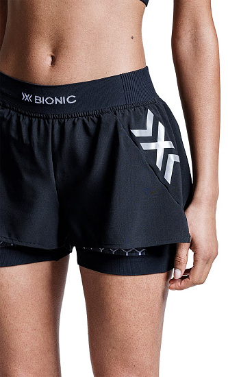 Шорты женские X-Bionic Twyce Race 2In1 Black/X Black - Фото 4 большая