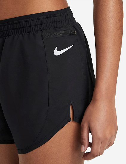 Шорты женские Nike Tempo Luxe 3in Black/Reflective Silver - Фото 5 большая