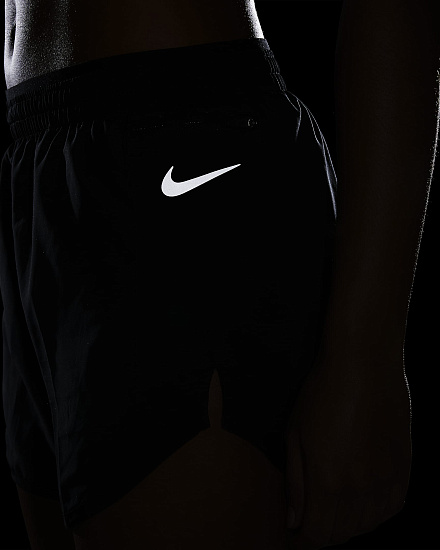 Шорты женские Nike Tempo Luxe 3in Black/Reflective Silver - Фото 9 большая