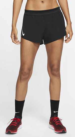 Шорты женские Nike Aeroswift Black/White - Фото 3 большая