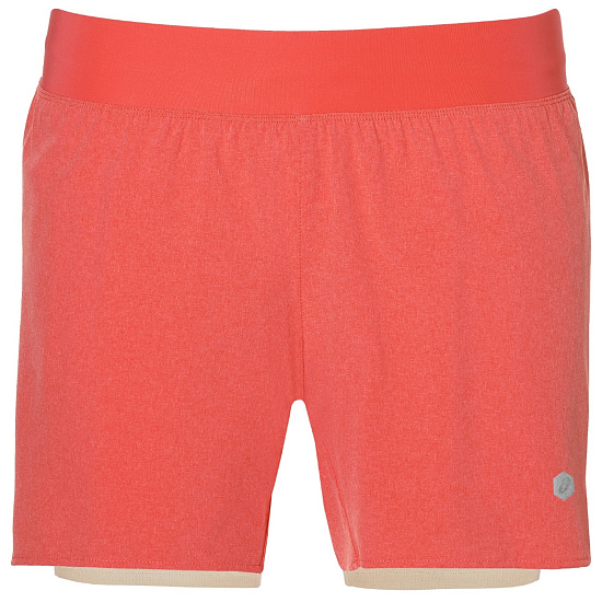 Шорты женские ASICS 2-N-1 5.5IN Short Coralicious Heather - Фото 1 большая